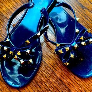 Sandals SZ 41 Navy ROCKSTUD - like Valentino